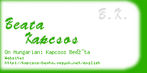 beata kapcsos business card